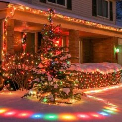 100 Ft. 50 LED Indoor Outdoor String Light For House Roof Patio Tree, Multicolor -Christmas Decor Shop nordic hygge christmas string lights b0c8b345bt 76 1000