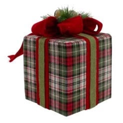 Northlight 9 In. Red And Green Plaid Christmas Present Decoration With Bow 8 Northlight 9 In. Red And Green Plaid Christmas Present Decoration With Bow -Christmas Decor Shop northlight christmas centerpieces 34302448 4f 1000