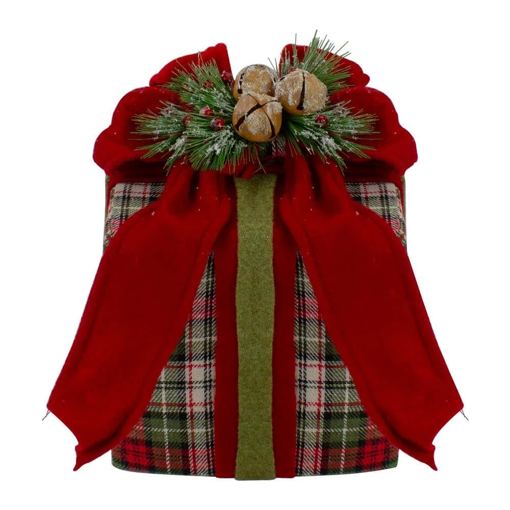 Northlight 9 In. Red And Green Plaid Christmas Present Decoration With Bow 3 Northlight 9 In. Red And Green Plaid Christmas Present Decoration With Bow
