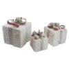 Northlight 10 In. Frosted Rattan Christmas Gift Boxes With Pinec1s Set Of 3 LED -Christmas Decor Shop northlight christmas centerpieces 34314910 64 1000