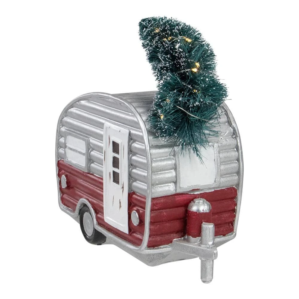 Northlight 8 .5 In. LED Lighted Camper With Pine Bough Christmas Decoration 6 Northlight 8 .5 In. LED Lighted Camper With Pine Bough Christmas Decoration - Image 4