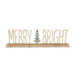 Northlight 23 .5" Gold Merry Bright Christmas Table Centerpiece