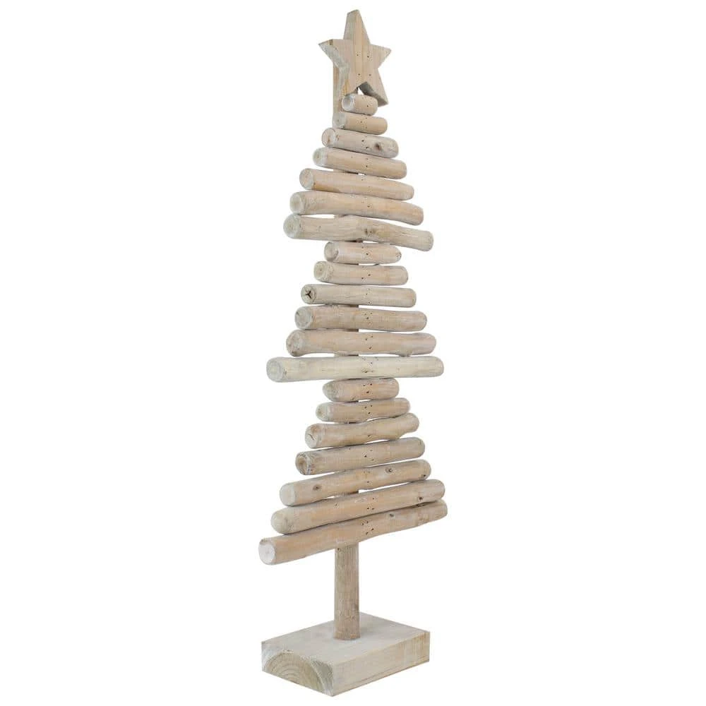 Northlight 25.5 In. Rustic Wooden Christmas Tree With Star Table Top Decor 4 Northlight 25.5 In. Rustic Wooden Christmas Tree With Star Table Top Decor - Image 2