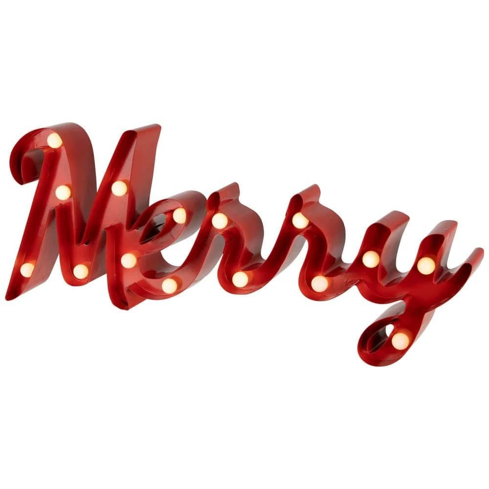 Northlight Lighted "Merry" Christmas Decoration-20.5" 7 Northlight Lighted "Merry" Christmas Decoration-20.5" - Image 5