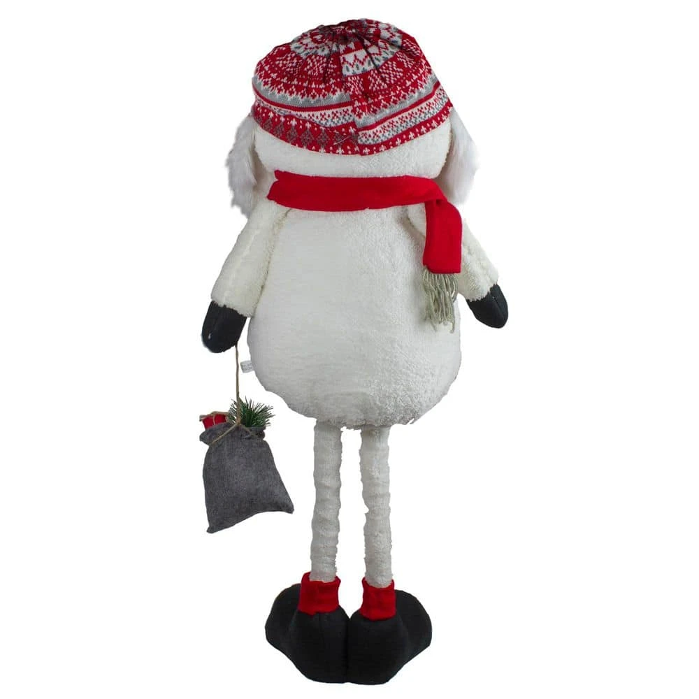 Northlight Plush Snowman With A Bag Of Present And Telescopic Legs Christmas Figure-33" 6 Northlight Plush Snowman With A Bag Of Present And Telescopic Legs Christmas Figure-33" - Image 4