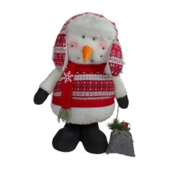 Northlight Plush Snowman With A Bag Of Present And Telescopic Legs Christmas Figure-33" 11 Northlight Plush Snowman With A Bag Of Present And Telescopic Legs Christmas Figure-33" -Christmas Decor Shop northlight christmas figurines 34314267 44 1000
