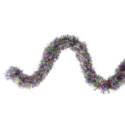 Northlight 50 Ft. 8 Ply Unlit Festive Shiny Rainbow Colored Christmas Foil Tinsel Garland