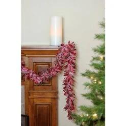 Northlight 50 Ft. Festive Red And White Thick Cut Christmas Tinsel Garland-Unlit-6 Ply -Christmas Decor Shop northlight christmas garland 32274101 4f 1000