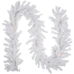 Northlight 9 Ft. X 8 In. Pre-Lit Snow White Artificial Christmas Garland With Clear Lights
