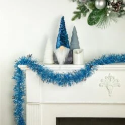 Northlight 12 Ft. Unlit Blue With Silver Snowflakes Christmas Tinsel Garland 11 Northlight 12 Ft. Unlit Blue With Silver Snowflakes Christmas Tinsel Garland -Christmas Decor Shop northlight christmas garland 32913347 31 1000