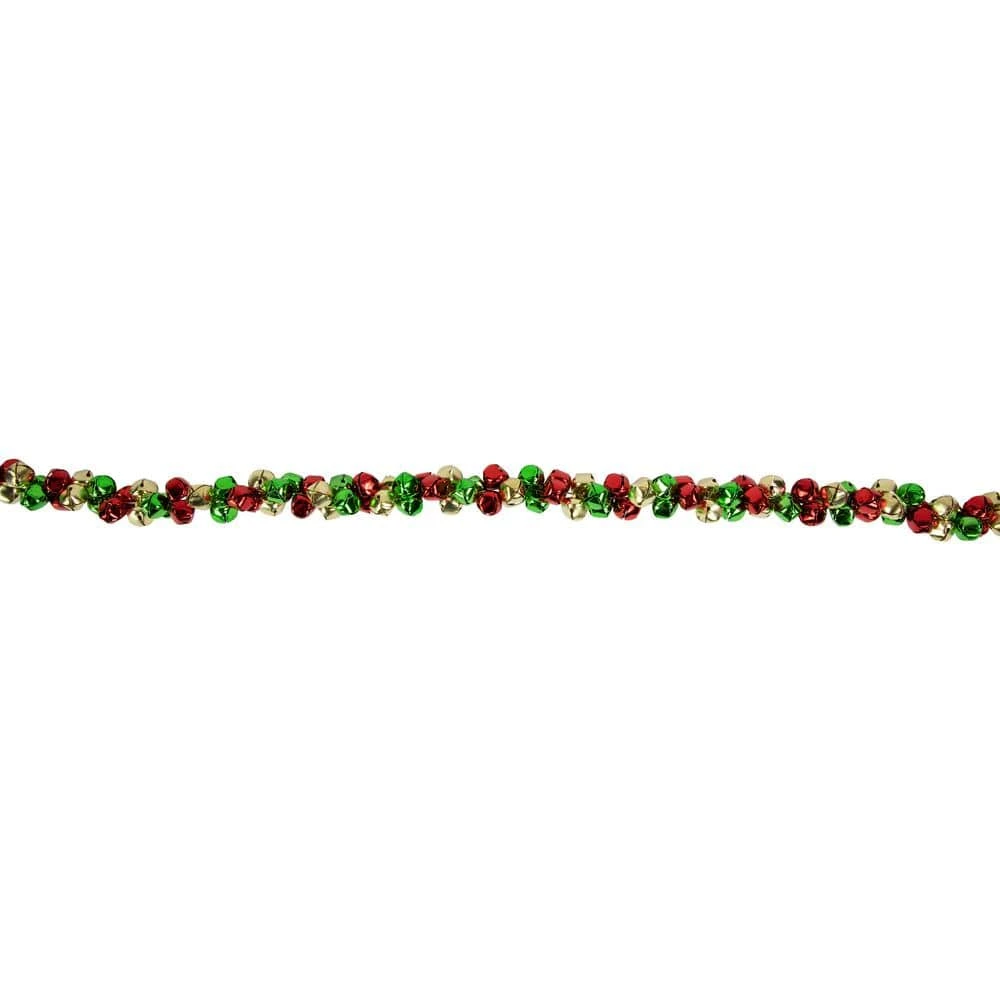 Northlight 5 Ft. Red Green And Gold Jingle Bell Christmas Garland 5 Northlight 5 Ft. Red Green And Gold Jingle Bell Christmas Garland - Image 3
