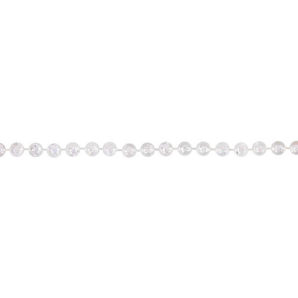 Northlight 4mm X 100 Ft. Small Shiny Clear Iridescent Beaded Christmas Garland 5 Northlight 4mm X 100 Ft. Small Shiny Clear Iridescent Beaded Christmas Garland - Image 3