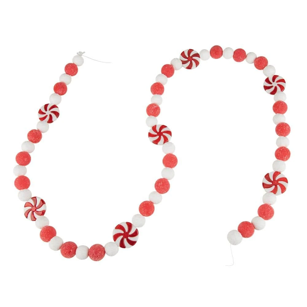 Northlight 4 Ft. Peppermint Candy Beaded Artificial Christmas Garland - Unlit 3 Northlight 4 Ft. Peppermint Candy Beaded Artificial Christmas Garland - Unlit