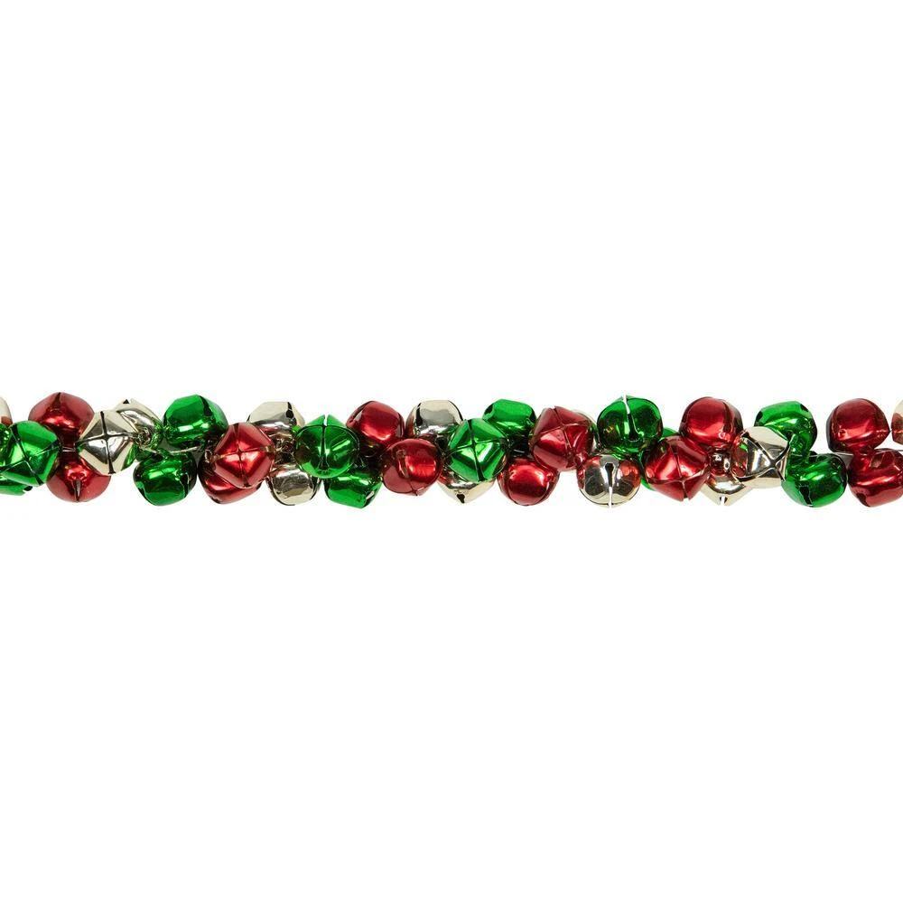 Northlight 5 Ft. Red Green Gold Jingle Bell Artificial Christmas Garland - Unlit 5 Northlight 5 Ft. Red Green Gold Jingle Bell Artificial Christmas Garland - Unlit - Image 3