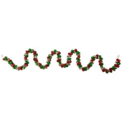 Northlight 5 Ft. Red Green Gold Jingle Bell Artificial Christmas Garland - Unlit