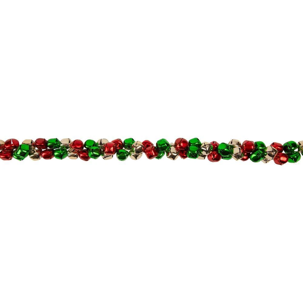 Northlight 5 Ft. Red Green Gold Jingle Bell Artificial Christmas Garland - Unlit 4 Northlight 5 Ft. Red Green Gold Jingle Bell Artificial Christmas Garland - Unlit - Image 2