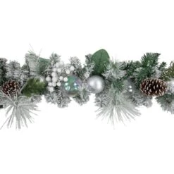 Northlight 6 Ft. Flocked Pine Artificial Christmas Garland With Iridescent Ornaments Unlit 10 Northlight 6 Ft. Flocked Pine Artificial Christmas Garland With Iridescent Ornaments Unlit -Christmas Decor Shop northlight christmas garland 35182585 1f 1000