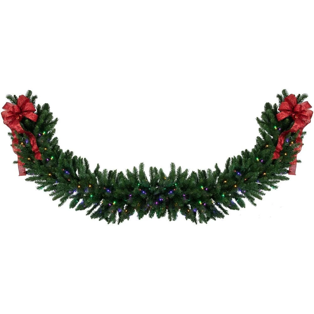 Northlight Pre-Lit Buffalo Fir Christmas Garland 25 Ft. X 20 In. Multi-Color LED Lights 5 Northlight Pre-Lit Buffalo Fir Christmas Garland 25 Ft. X 20 In. Multi-Color LED Lights - Image 3