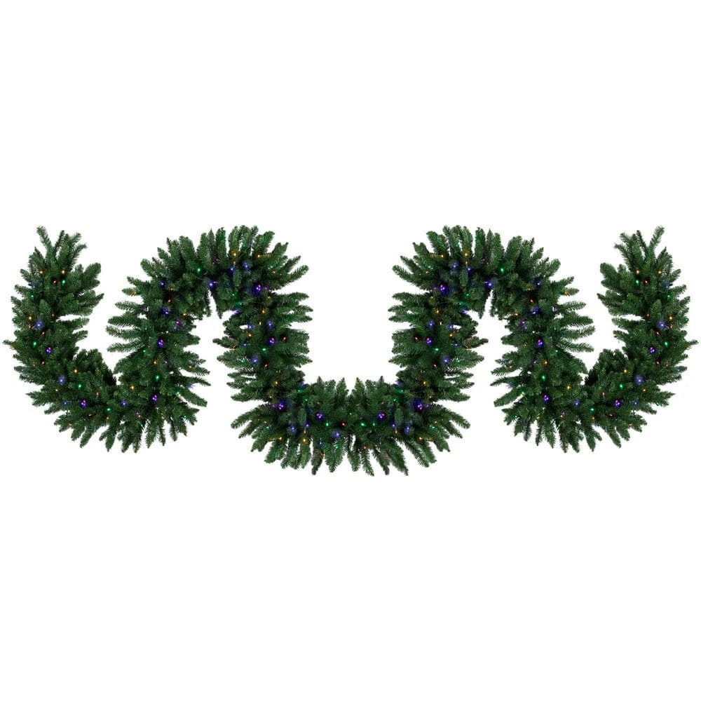 Northlight Pre-Lit Buffalo Fir Christmas Garland 25 Ft. X 20 In. Multi-Color LED Lights 3 Northlight Pre-Lit Buffalo Fir Christmas Garland 25 Ft. X 20 In. Multi-Color LED Lights