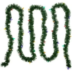 Northlight 18 Ft. X 3 In. Pre-Lit Pine Artificial Christmas Garland Multicolor LED Faceted Lights