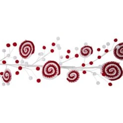 Northlight 30 In. Candy Cane Swirls And Pom Poms Christmas Garland - 2 Ft. Length - Unlit -Christmas Decor Shop northlight christmas garland 35691063 1f 1000