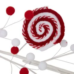 Northlight 30 In. Candy Cane Swirls And Pom Poms Christmas Garland - 2 Ft. Length - Unlit -Christmas Decor Shop northlight christmas garland 35691063 44 1000