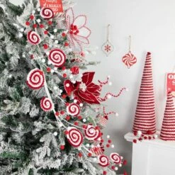 Northlight 30 In. Candy Cane Swirls And Pom Poms Christmas Garland - 2 Ft. Length - Unlit -Christmas Decor Shop northlight christmas garland 35691063 4f 1000
