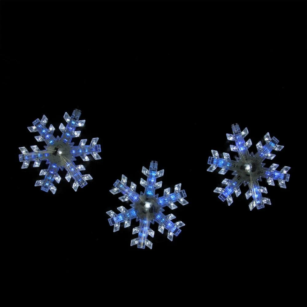 Northlight 2.08 Ft. 3-Light Cascading Blue And White Snowfall LED Snowflake Christmas Lights 6 Northlight 2.08 Ft. 3-Light Cascading Blue And White Snowfall LED Snowflake Christmas Lights - Image 4