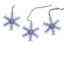 Northlight 2.08 Ft. 3-Light Cascading Blue And White Snowfall LED Snowflake Christmas Lights
