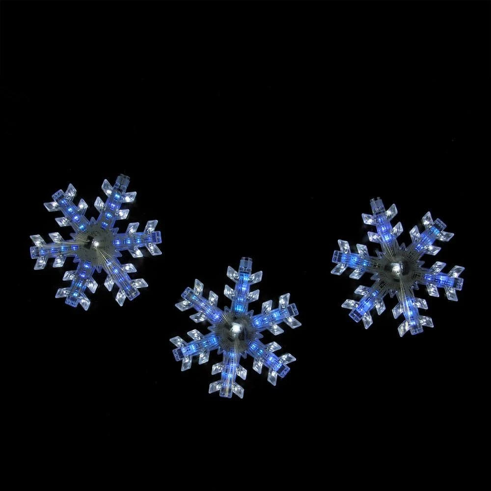 Northlight 2.08 Ft. 3-Light Cascading Blue And White Snowfall LED Snowflake Christmas Lights 4 Northlight 2.08 Ft. 3-Light Cascading Blue And White Snowfall LED Snowflake Christmas Lights - Image 2
