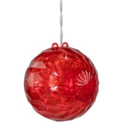 Northlight 20-Count Red LED Hanging Crystal Sphere Ball Outdoor Christmas Decoration -Christmas Decor Shop northlight christmas novelty lights 33406581 1f 1000
