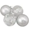 Northlight 3.25 In. (80 Mm) Silver And Clear Glass 2 Christmas Ball Ornaments (4-Pack) -Christmas Decor Shop northlight christmas ornament sets 34313340 64 1000