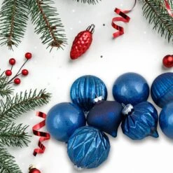 Northlight Blue Finial And Glass Ball Christmas Ornaments (Set Of 12) -Christmas Decor Shop northlight christmas ornament sets 34313349 31 1000