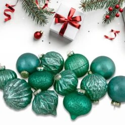 Northlight Green Finial And Glass Ball Christmas Ornaments Set Of 12 -Christmas Decor Shop northlight christmas ornament sets 34313350 31 1000