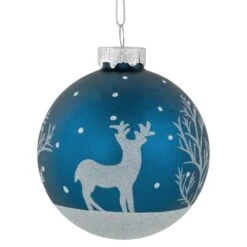 Northlight Glitter Reindeer Glass Ball Christmas Ornaments-3 In. Blue-4ct 13 Northlight Glitter Reindeer Glass Ball Christmas Ornaments-3 In. Blue-4ct -Christmas Decor Shop northlight christmas ornament sets 35269855 44 1000