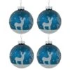 Northlight Glitter Reindeer Glass Ball Christmas Ornaments-3 In. Blue-4ct 1 Northlight Glitter Reindeer Glass Ball Christmas Ornaments-3 In. Blue-4ct -Christmas Decor Shop northlight christmas ornament sets 35269855 64 1000