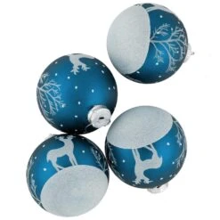Northlight Glitter Reindeer Glass Ball Christmas Ornaments-3 In. Blue-4ct 14 Northlight Glitter Reindeer Glass Ball Christmas Ornaments-3 In. Blue-4ct -Christmas Decor Shop northlight christmas ornament sets 35269855 fa 1000