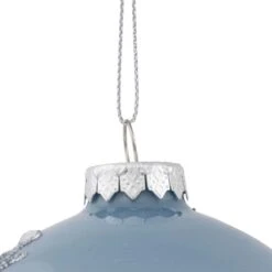 Northlight Set Of 2 Shiny Stone Blue Glitter Snowflakes Glass Christmas Ball Ornaments 4 In. -Christmas Decor Shop northlight christmas ornament sets 35699445 44 1000