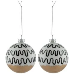 Northlight Abstract Glass Ball Christmas Ornaments-3 In. (80mm)-White And Black-6ct -Christmas Decor Shop northlight christmas ornament sets 35774281 1f 1000