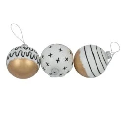 Northlight Abstract Glass Ball Christmas Ornaments-3 In. (80mm)-White And Black-6ct -Christmas Decor Shop northlight christmas ornament sets 35774281 76 1000