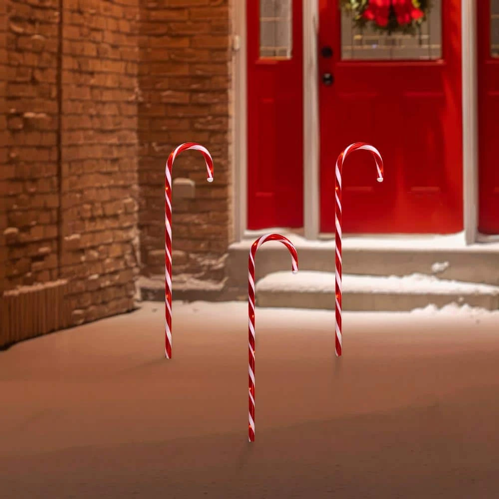 Northlight 28 In. Christmas Outdoor Decorations Lighted Candy Cane (Set Of 3) 4 Northlight 28 In. Christmas Outdoor Decorations Lighted Candy Cane (Set Of 3) - Image 2