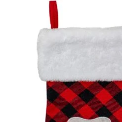 Northlight 15.5 In. Red And Black Buffalo Plaid Polyester Pet Embroidered Christmas Stocking -Christmas Decor Shop northlight christmas stockings 33530794 4f 1000