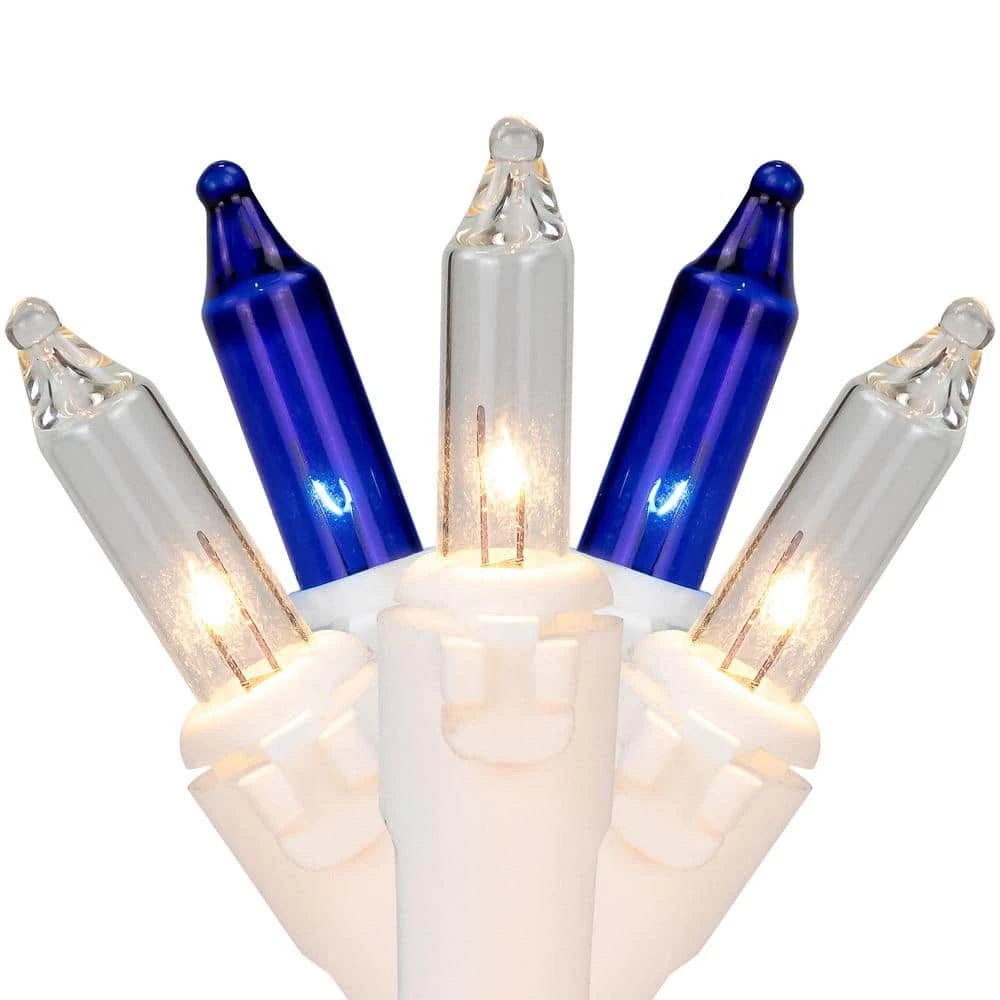 Northlight Set Of 100 Blue And Clear Mini Christmas Lights 2.5 In. Spacing With White Wire 3 Northlight Set Of 100 Blue And Clear Mini Christmas Lights 2.5 In. Spacing With White Wire