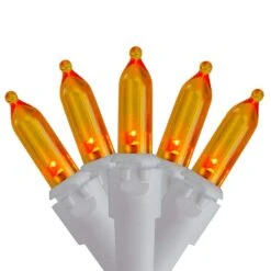 Northlight Set Of 50 Orange LED Mini Christmas Lights With White Wire