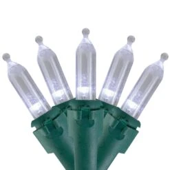 Northlight Set Of 50 Pure White LED Mini Christmas Lights With Green Wire