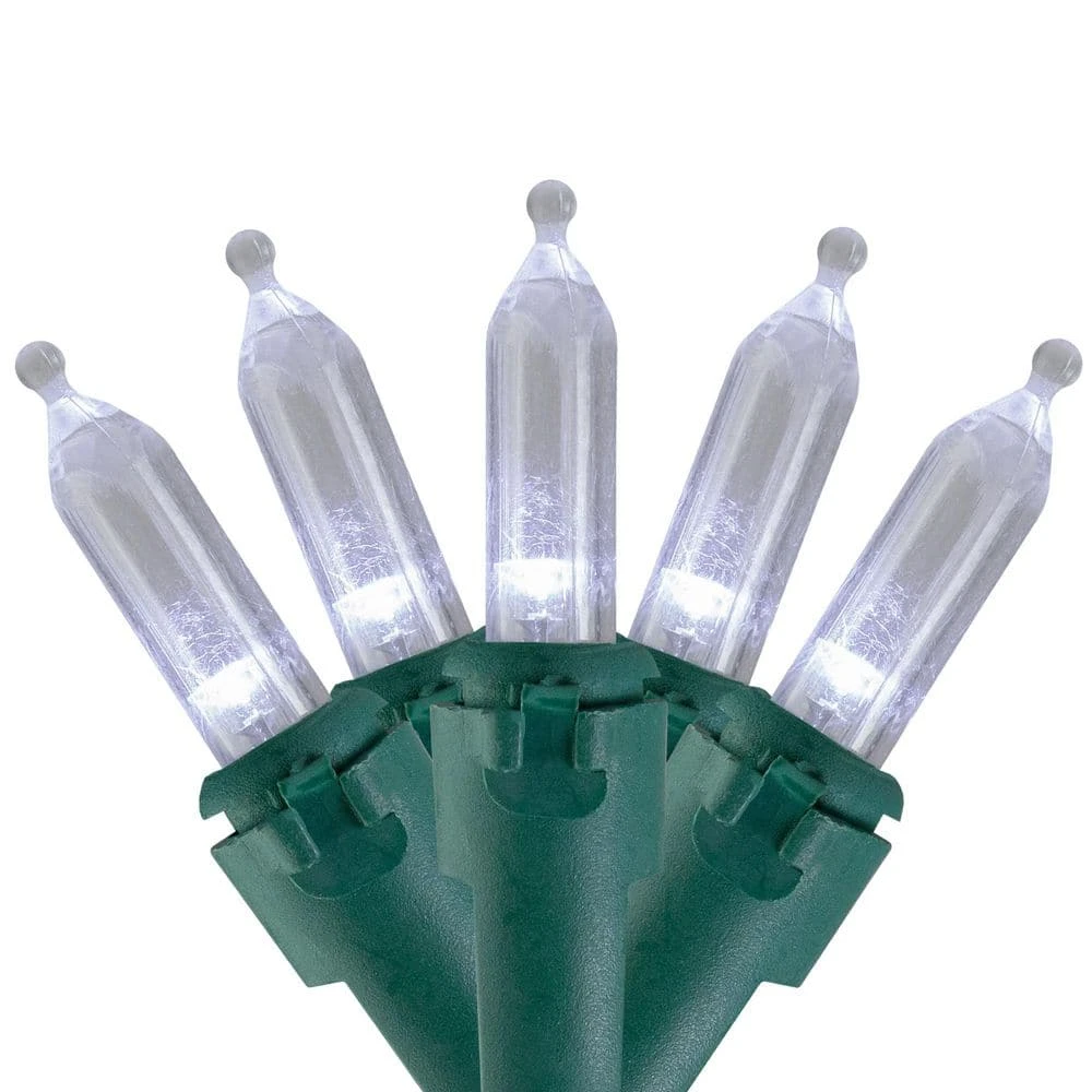 Northlight Set Of 50 Pure White LED Mini Christmas Lights With Green Wire 3 Northlight Set Of 50 Pure White LED Mini Christmas Lights With Green Wire