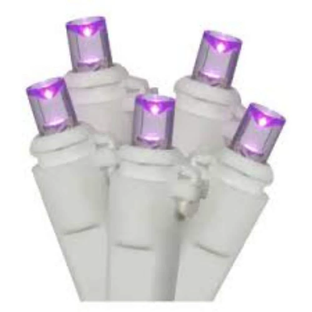 Northlight Set Of 50 Purple LED Wide Angle Christmas Lights - White Wire 4 Northlight Set Of 50 Purple LED Wide Angle Christmas Lights - White Wire - Image 2