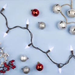 Northlight Set Of 70 Pure White LED C6 Christmas Lights With Brown Wire -Christmas Decor Shop northlight christmas string lights 32614100 31 1000