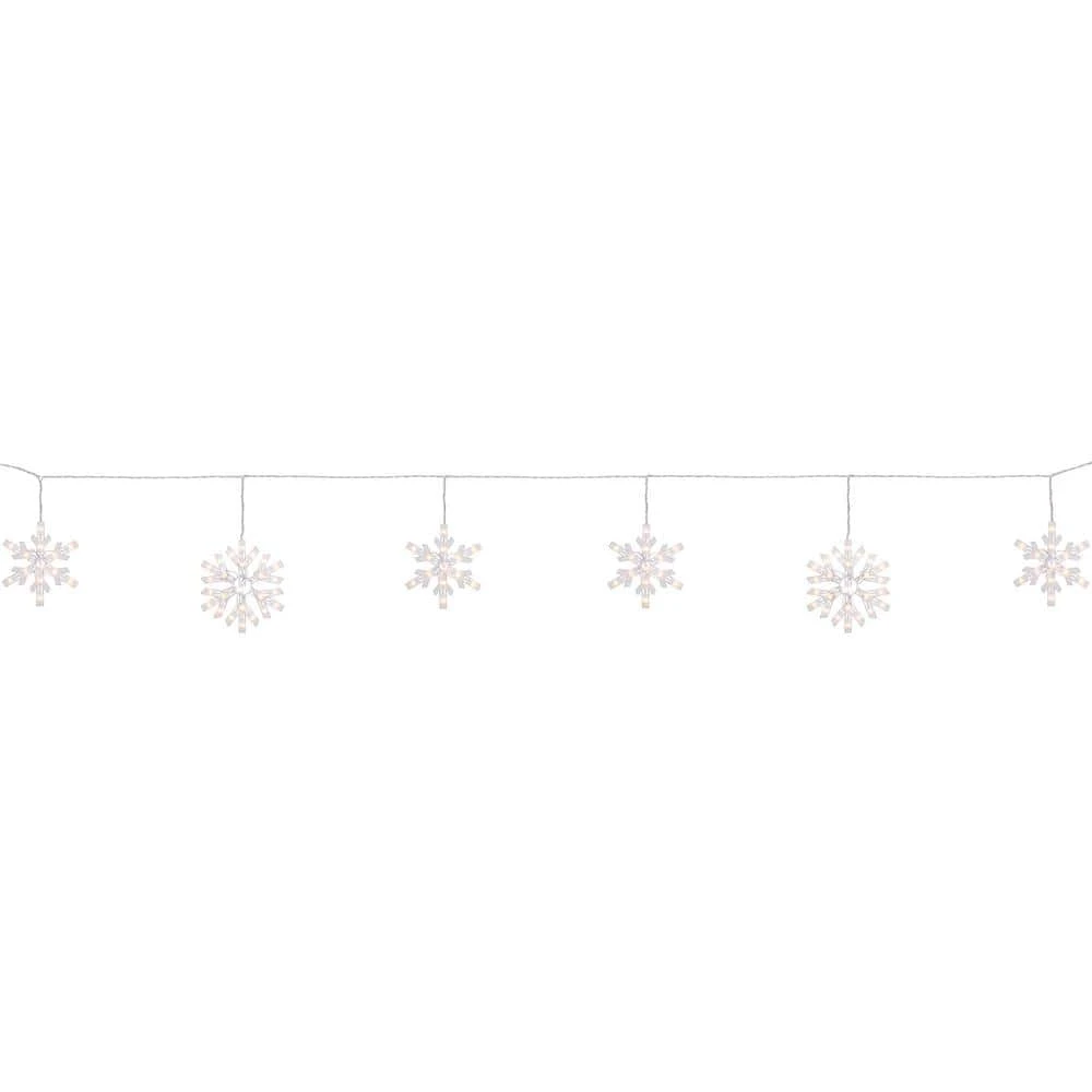 Northlight 150-Count White Snowflake Icicle Christmas Lights 8.5 Ft. White Wire 6 Northlight 150-Count White Snowflake Icicle Christmas Lights 8.5 Ft. White Wire - Image 4