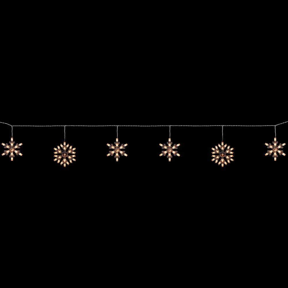 Northlight 150-Count White Snowflake Icicle Christmas Lights 8.5 Ft. White Wire 4 Northlight 150-Count White Snowflake Icicle Christmas Lights 8.5 Ft. White Wire - Image 2